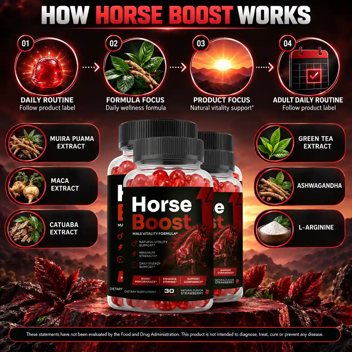 How Horse Boost works: daily routine, formula focus, product focus, adult daily routine